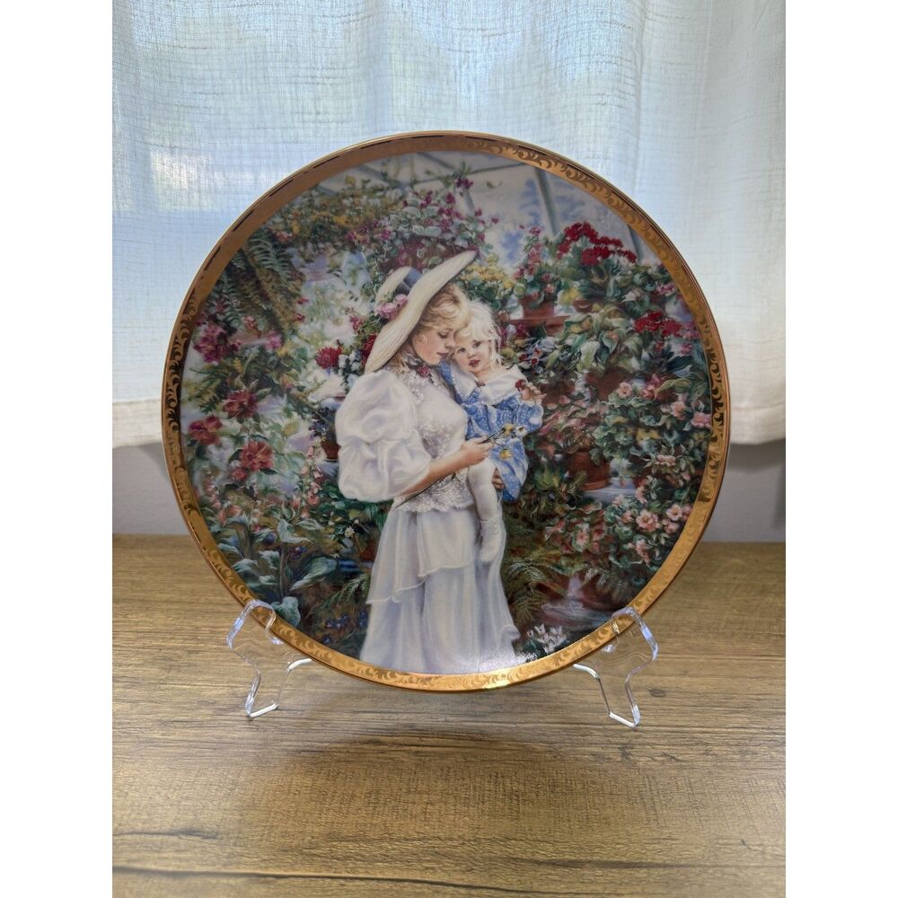 Vintage Reco 1991 Sandra Kuck Mother's Day Plate "A Precious Time" with Box
